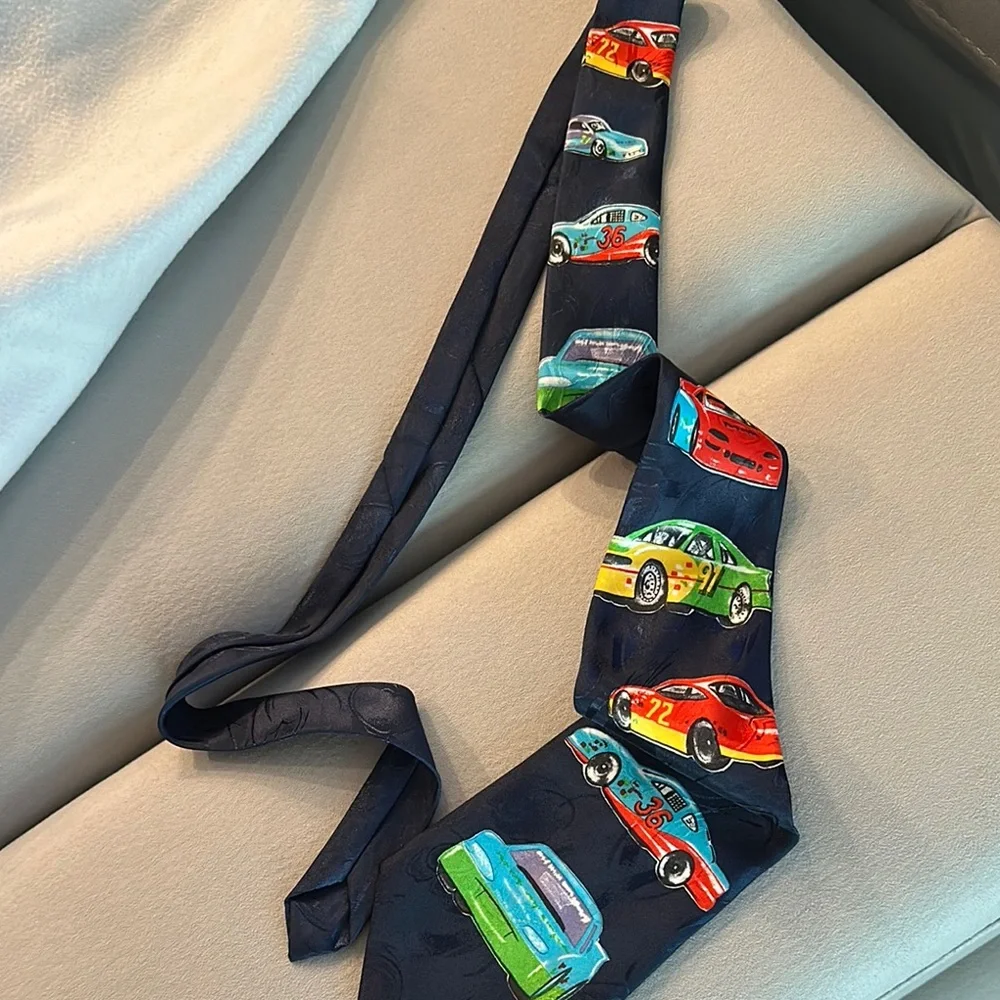Colorful Car Print Tie